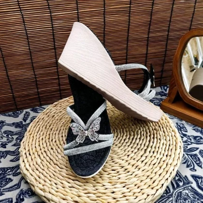 Dép Đế Xuồng Cao Gót (10cm) Nhẹ Nhàng Tiểu Thư