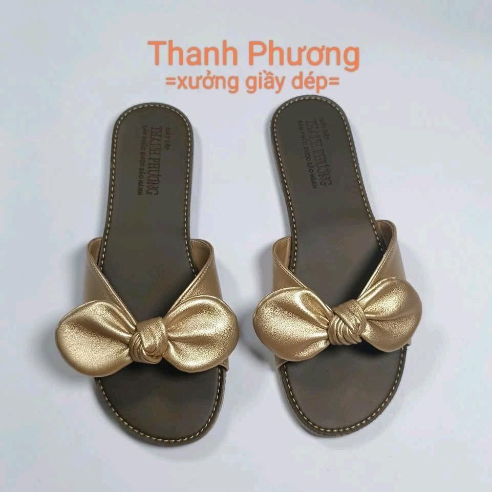 TP06 - Dép Lê Nơ Da Tổng Hợp - Xinh Tự Tin Đế Chống Trơn Trượt - Ảnh 5