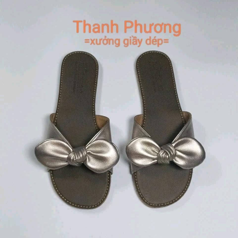 TP06 - Dép Lê Nơ Da Tổng Hợp - Xinh Tự Tin Đế Chống Trơn Trượt - Ảnh 3